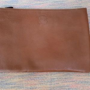 Ghurka new leather envelope warm brown 14x10 in signature check lining